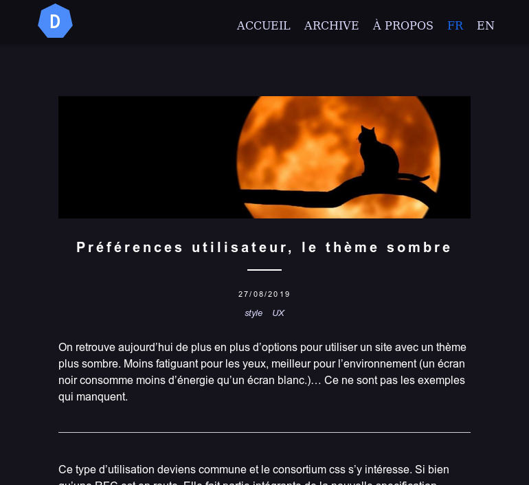 Screen shot du site